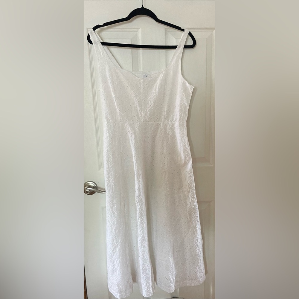 Old Navy White Midi Eyelet Sundress